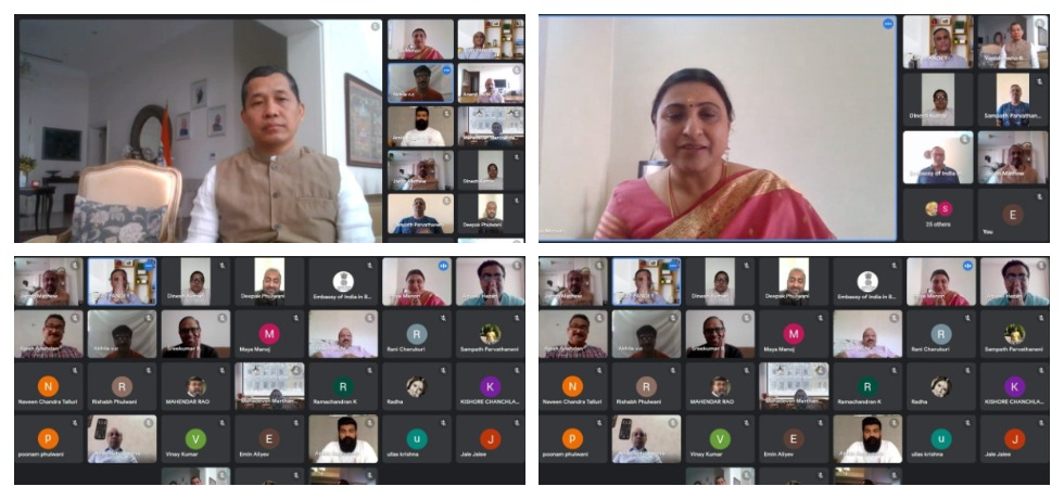 Embassy of India Baku in collaboration with Indian Association Azerbaijan organized  a virtual  Art of Living session with the theme